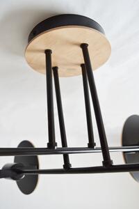 Emibig ZITA 4 | moderná dizajnová stropná lampa čierna, biela a drevo Farba: Čierna