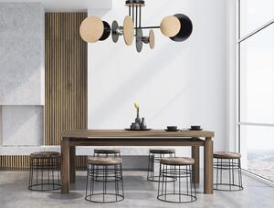 Emibig ZITA 4 | moderná dizajnová stropná lampa čierna, biela a drevo Farba: Biela