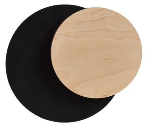 Emibig CIRCLE | moderné drevené dizajnové nástenné svietidlo Farba: Drevo/Čierna