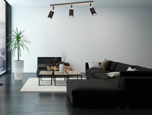 Emibig ELBA 3 | moderné drevené stropné prisadené svietidlo Farba: Čierna