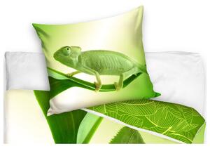 TipTrade Bavlnené obliečky 140x200 + 70x90 cm - Zelený chameleón