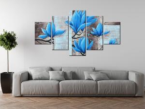 Gario 5 dielny obraz na plátne Nádherná modrá magnólia Veľkosť: 150 x 100 cm