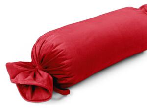 Biante Zamatový vankúš valec bonbon Velvet Prémium SVP-051 Sýto červený 15x40 cm