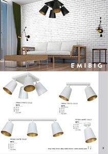 Emibig PRISM 2 | moderná stropná lampa dvojitá Farba: Biela/Zlatá