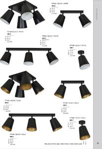 Emibig PRISM 2 | moderná stropná lampa dvojitá Farba: Čierna/Zlatá