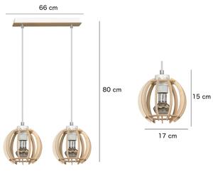 Emibig DILMA 2 | drevená visiaca lampa dvojitá Farba: Biela