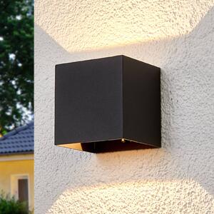 Lucande LED vonkajšie nástenné svietidlo Evie, 11 cm, antracit, hore/dole