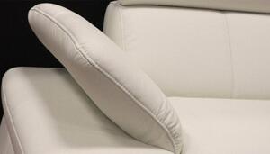 Kožená sedačka rozkladacia Malpensa pravý roh biela