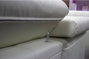 Kožená sedačka rozkladacia Malpensa pravý roh biela