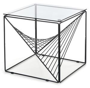 Konferenčný stolík PATO, 50x50x50, dymové sklo/čierna
