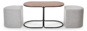 Konferenčný stolík PAMPO, 88x49x43, orech/popol/čierna