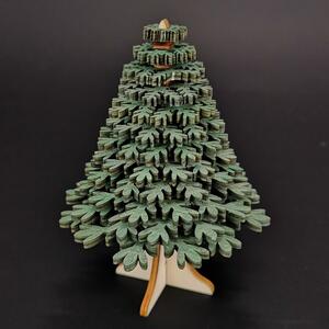 AMADEA Drevený 3D stromček zelený 10 cm
