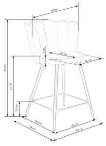 Barová stolička KORNETA, 58x96x58, sivá