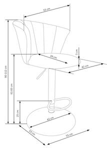 Barová stolička KANGO, 55x90-112x53, sivá