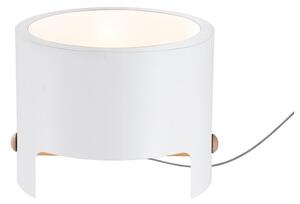 Mantra CUBE | dizajnová biela stolná lampa s drevom Rozmer: 30 cm