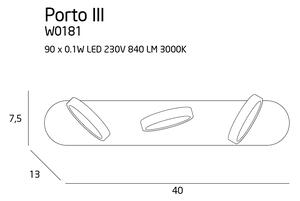 Maxlight PORTO III | dizajnové nástenné led svietidlo