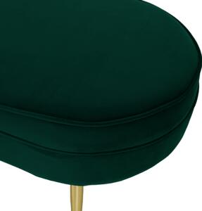 Luxusný taburet, smaragdová Velvet látka/chróm zlatý, Art-deco, NOBLIN NEW TYP 2