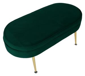 Luxusný taburet, smaragdová Velvet látka/chróm zlatý, Art-deco, NOBLIN NEW TYP 2