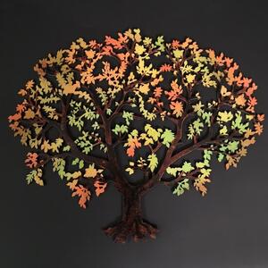 AMADEA Drevený strom v jesenných farbách, farebná závesná dekorácia, 34,5x29 cm
