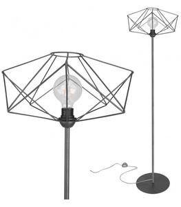 Trendy kovová stojaca lampa Edison Loft