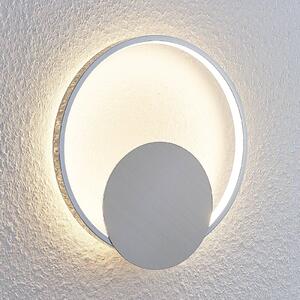 Nástenné svietidlo Lindby LED Anays, Ø 32 cm, chróm/čierny, plast, Hliník / sivá / zinok, Obývacia izba / jedáleň, Plast, Moderný, Nástenné svietidlo