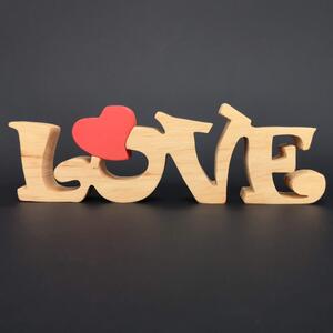 AMADEA Drevená dekorácia nápis LOVE, masívne drevo, 25x8 cm