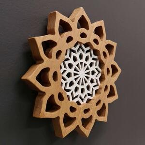 AMADEA Mandala s vkladom na zavesenie, masívne drevo, priemer 20 cm