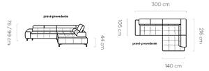 PLAZA L rohová sedačka, rozmer: 216x300cm, AKCIA (na obrázku je ľavé prevedenie, na sklade SOLAR 96, SOLAR 16 )