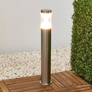 Lindby LED svietidlo na chodník Fabrizio, výška 56 cm, nerezová oceľ