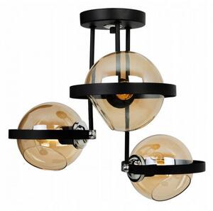 Dizajnová lampa so sklenenými tienidlami a ozdobnými krúžkami