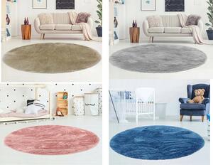 Detský koberec plyšový okrúhly Home 120x120 cm ružový Farba: béžová