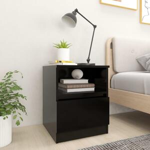 Nočný stolík, čierny 40x40x50 cm, kompozitné drevo