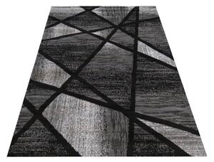 Moderný sivo čierny koberec s abstraktným vzorom Čierna Šírka: 80 cm | Dĺžka: 150 cm