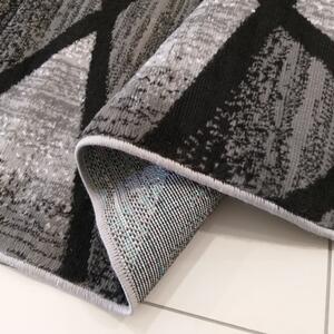 Moderný sivo čierny koberec s abstraktným vzorom Čierna Šírka: 80 cm | Dĺžka: 150 cm