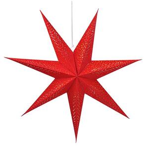 Solight LED vianočná hviezda červená, závesná, 60cm, 20x LED, 2xAA [1V263]