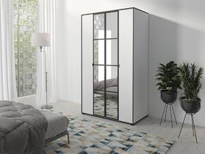 Šatníková skriňa OSLIN I 120 cm biela + čierna