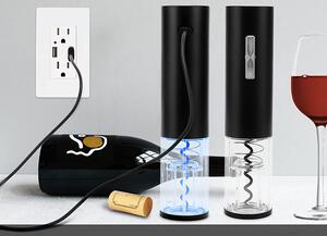 Zortung Elektrický USB otvárač na víno Black LED 20cm