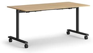 Mobilný stôl MATCH, 160x80 cm, čierna podnož, buk