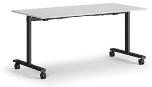 Mobilný stôl MATCH, 160x80 cm, čierna podnož, biela