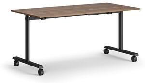 Mobilný stôl MATCH, 160x80 cm, čierna podnož, orech