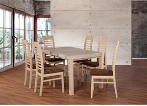 Jídelní set Poreč - 6x stolička,1x stôl,rozklad (dub / nubuk 26W)