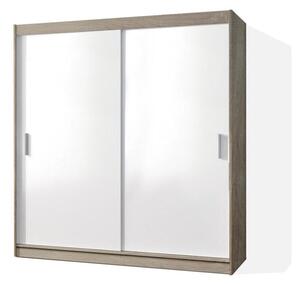 POP 2 - Skriňa 180x215x60 cm, posuvné dvere (biela/dub sonoma)
