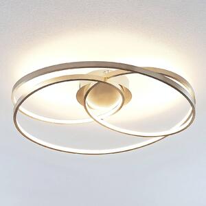 Stropné svietidlo Lindby LED Joline, Ø 60 cm, farba niklu, kov