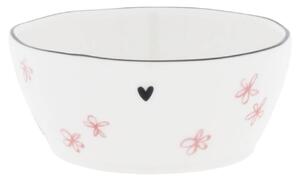 Keramická miska White / Pink Print Kvetinky