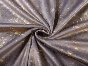 Biante Veľký zamatový oválny obrus Isabela IBL-002 Gold Design sivý 200x240 cm