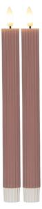 LED sviečka Flamme Stripe Pink – sada 2 ks