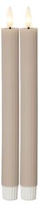 LED sviečka Flamme Stripe Beige – sada 2 ks