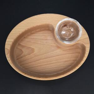 AMADEA Drevená miska nachos oválna, masívne drevo, rozmer 25x20x4, 5 cm