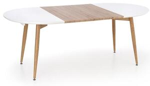 Jedálenský stôl Cilar rozkladací 160-200x76x90 cm (biela, dub)
