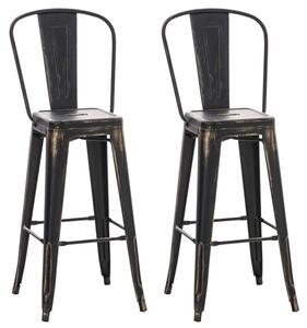 Súprava 2 barových stoličiek Layne čierno-zlatej farby